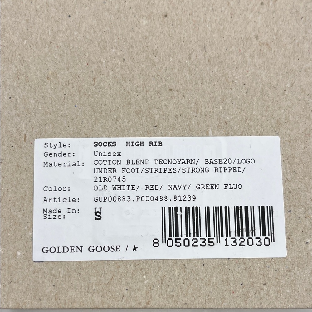 Golden Goose Cream Socks with Red and Blue Stripes - Picture 4 of 5